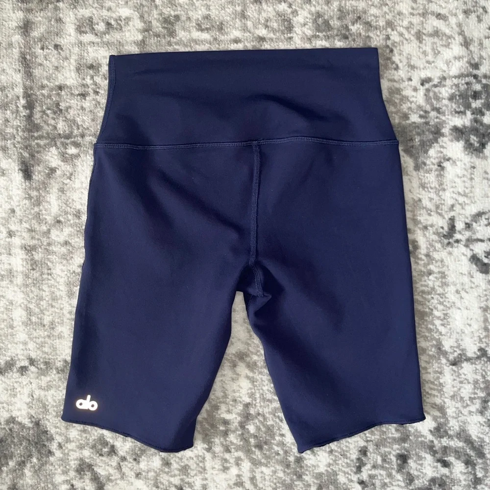 ALO Yoga High-Rise Navy Bike Shorts
